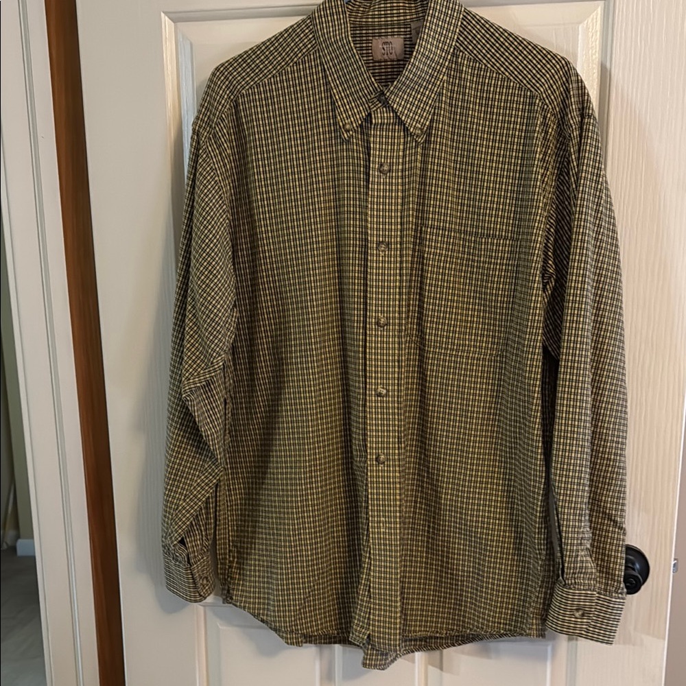 Casual Navy and Gold Button Down Shirt